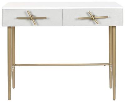 Etienne White Mango Wood 2 Drawer Console Table