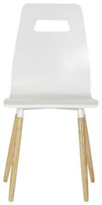 Set Of 2 Modern White Rubber Wood Dining Chair