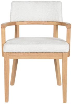 Set Of 2 Scandi White Boucle Dining Chair