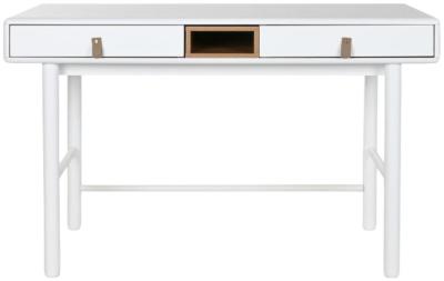 Scandi White Wood 2 Drawer Console Table