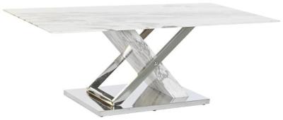 Modern White Glass Coffee Table