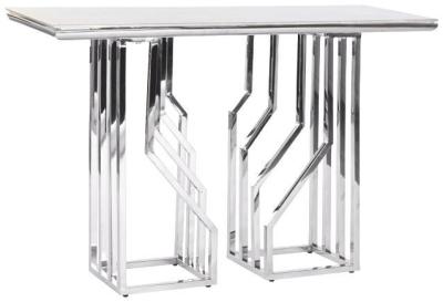 Product photograph of Modern White And Glass Console Table from Choice Furniture Superstore