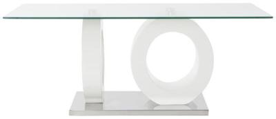 Modern White Wood And Glass Top Coffee Table