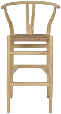 Set Of 2 Scandi Beige Wooden Barstool With Back