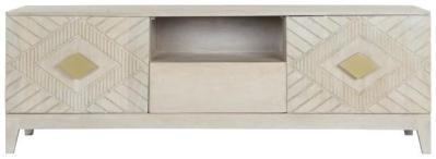 Traditional Beige Mango Wood 175cm Tv Unit