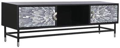 Boho Black Wooden 170cm Tv Unit