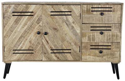 Brown Mango Wood 140cm Medium Buffet Sideboard 2 Doors