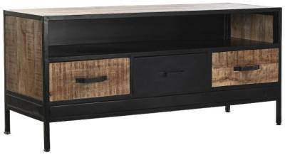 Black Mango Wood 125cm Tv Unit