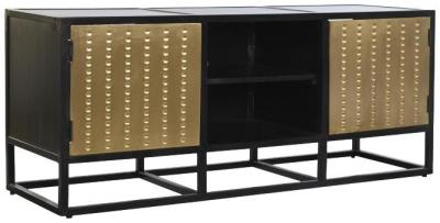 Black Wooden 120cm Tv Unit