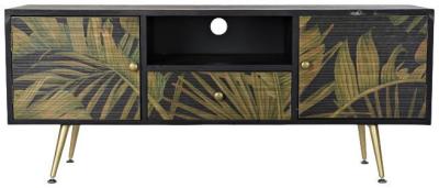 Ballia Black Wooden 140cm Medium Buffet Sideboard 2 Doors