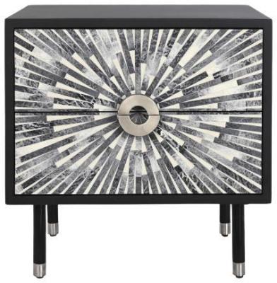 Modern Black Bone Bedside Table