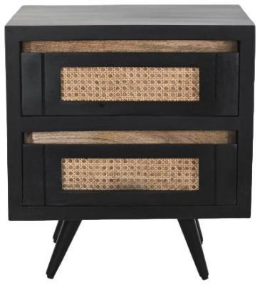 Black Mango Wood Bedside Table