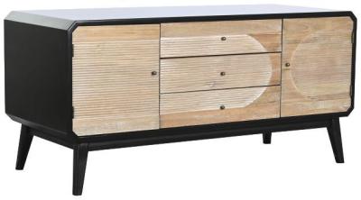 Loft Black Wooden 120cm Tv Unit