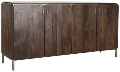 Traditional Brown Mango Wood 160cm Medium Buffet Sideboard 4 Doors