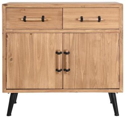 Modern Brown Wooden 80cm Small Buffet Sideboard 2 Doors