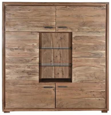 African Natural Brown Acacia Wood Hall Cabinet