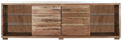 Brown Acacia Wood 200cm Tv Unit