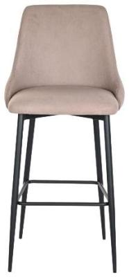 Set Of 2 Modern Brown Fabric Barstool With Back