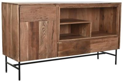 Brown Acacia Wood Medium Buffet Sideboard