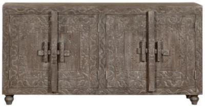 Product photograph of African Craved Wooden 175cm Large Buffet Sideboard - 4 Doors from Choice Furniture Superstore