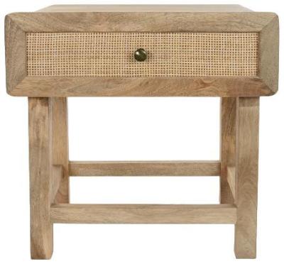 Balinese Brown And Natural Wood Bedside Table