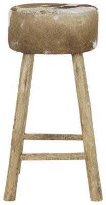 Set Of 2 African Brown Leather Barstool