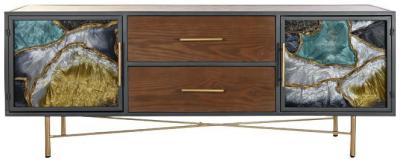 Modern Dark Brown Wooden 140cm Tv Unit