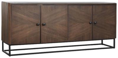 Product photograph of Modern Dark Brown Wooden Large Buffet Sideboard - 4 Doors from Choice Furniture Superstore