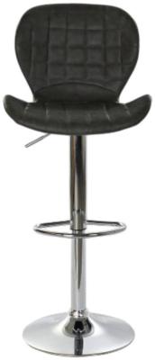 Set Of 2 Dark Gray Faux Leather Barstool With Back