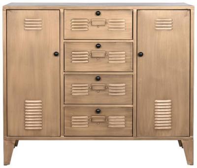 Tropical Golden Metal 100cm Small Buffet Sideboard 2 Doors