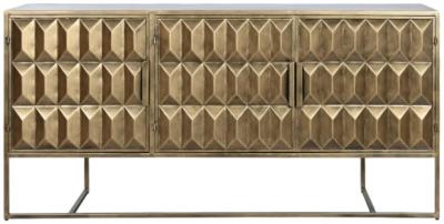 Indian Gold Metal Medium Buffet Sideboard 3 Doors