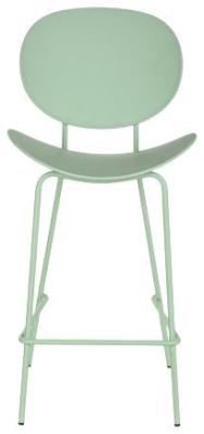 Set Of 2 Scandi Green Metal Barstool With Scoop Back