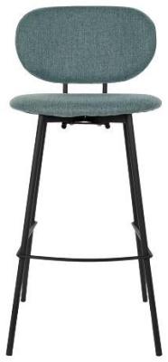 Set Of 2 Loft Green Fabric Barstool With Back