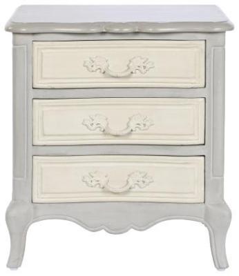 Romantic Grey Wood 3 Drawer Bedside Table