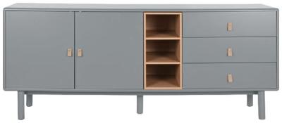 Grey Wooden 180cm Large Buffet Sideboard 2 Doors