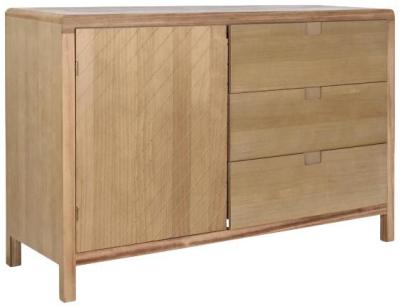 Traditional Light Brown Pine Wood 120cm Small Buffet Sideboard