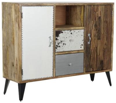 Modern Brown Mango Wood 140cm Medium Buffet Sideboard 2 Doors