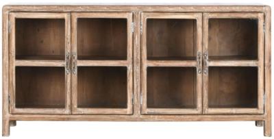 Tropical Natural Wooden 170cm Large Buffet Sideboard 4 Doors