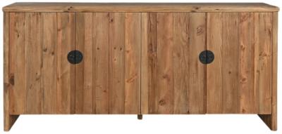 Scandi Reclaimed Wood And Pine 190cm Extra Large Buffet Sideboard 4 Doors