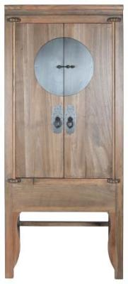 Product photograph of Oriental Brown Natural Wooden 2 Door Hall Cabinet from Choice Furniture Superstore