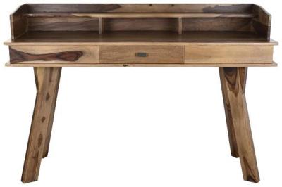 Product photograph of Natural Sheesham Wood 1 Drawer Desk from Choice Furniture Superstore