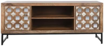 Product photograph of Modern Mango Wood And Mirror 130cm Tv Unit from Choice Furniture Superstore