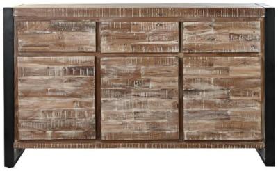 Natural Acacia Wood 140cm Medium Buffet Sideboard 3 Doors