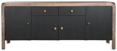 Product photograph of Balinese Black Wooden Large Buffet Sideboard - 4 Doors from Choice Furniture Superstore