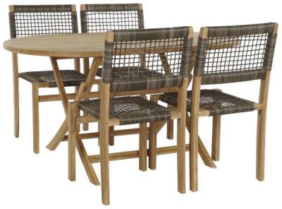 Product photograph of Garden Natural Dining Table Set 4 Chair from Choice Furniture Superstore