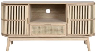 Indian Wood And Rattan 120cm Tv Unit