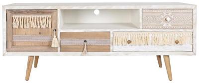 Arabian White Wooden 150cm Tv Unit