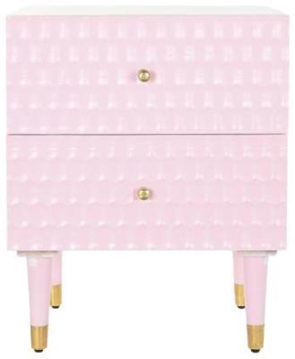 Modern Pale Pink Mango Wood Bedside Table