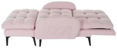 Scandi Pale Pink Fabric Sofabed And Footstool