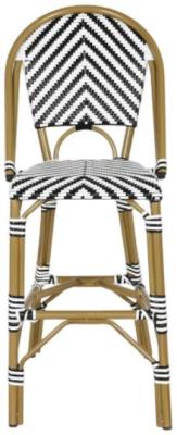 Set Of 2 African Two Colored Metal Barstool With Back